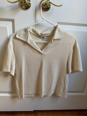J.ING Cream Short Polo Tee